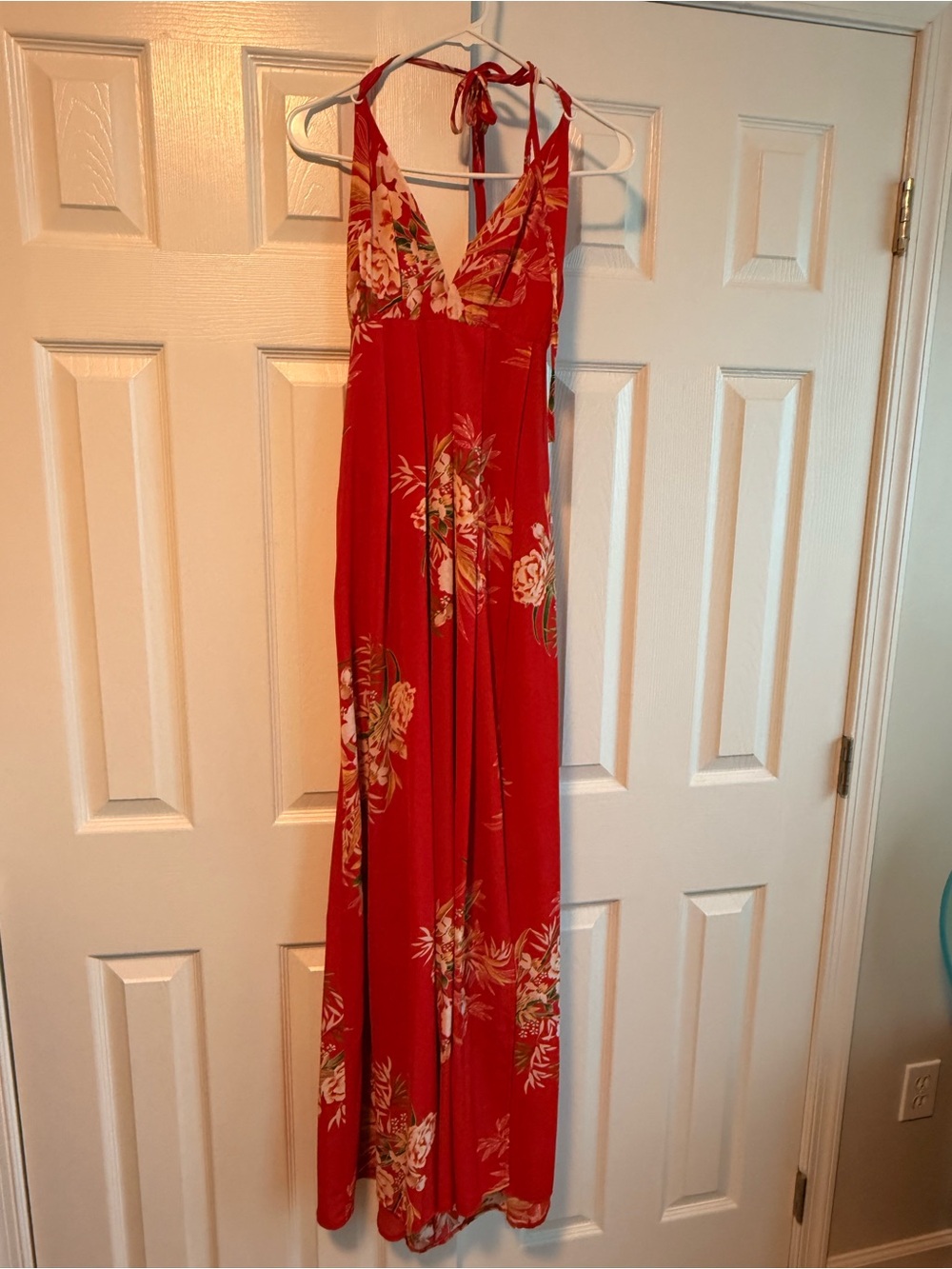 Hello Molly Red Floral Halter Maxi